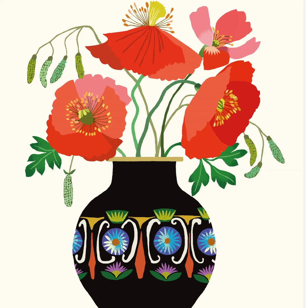 Poppies In a Vase Print