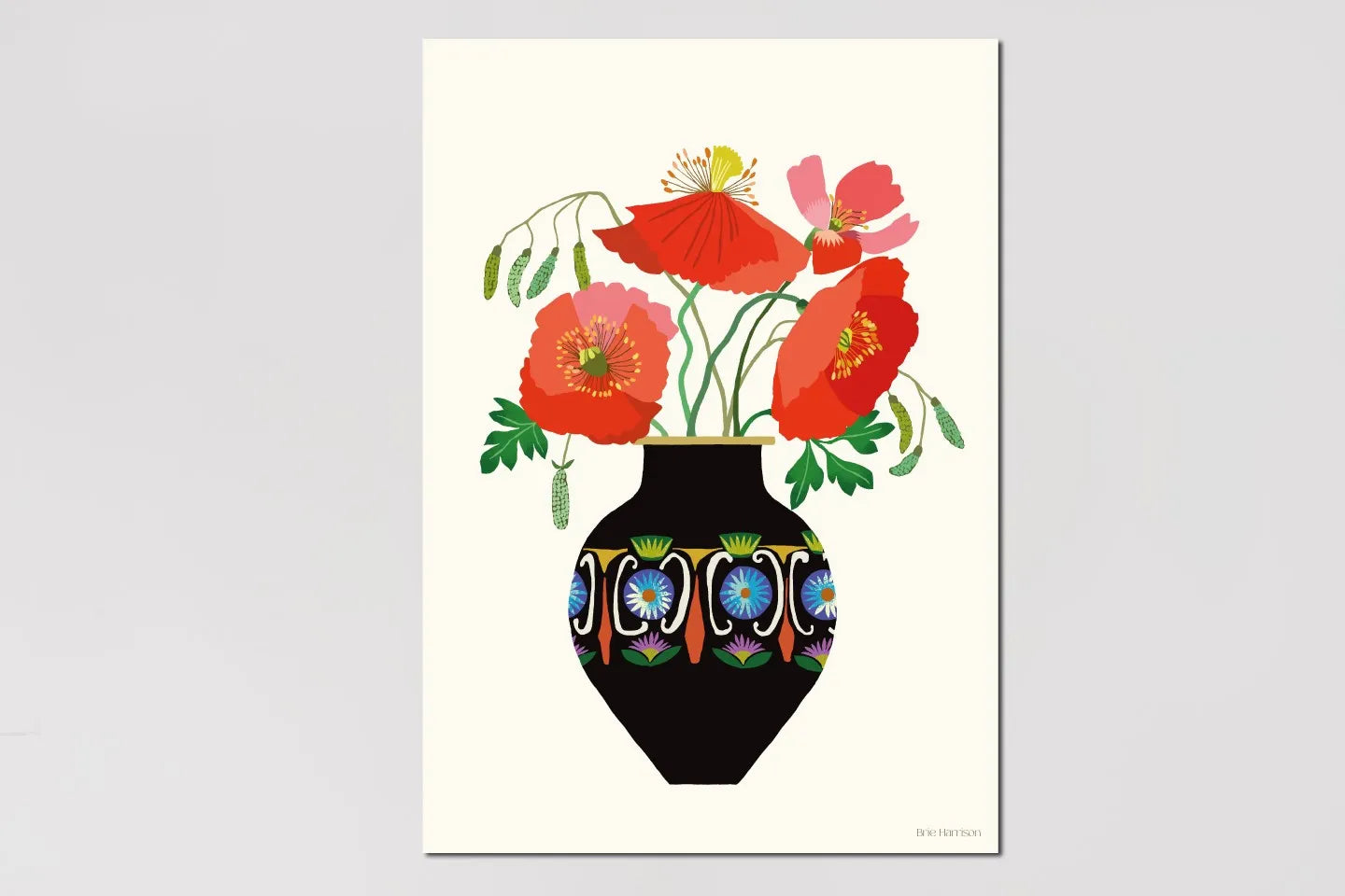Poppies In a Vase Print